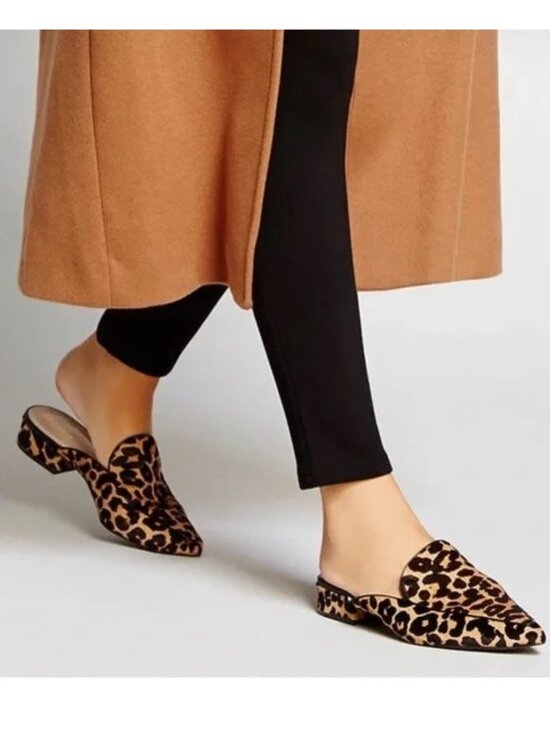 Cole Haan Shoes - Cole Haan Calf Hair Piper Loafer Mules in Leopard Print Size 8